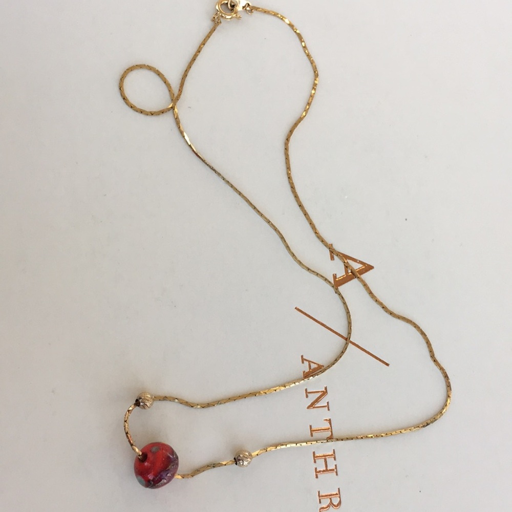 New Anthropologie murano gold  plate necklace